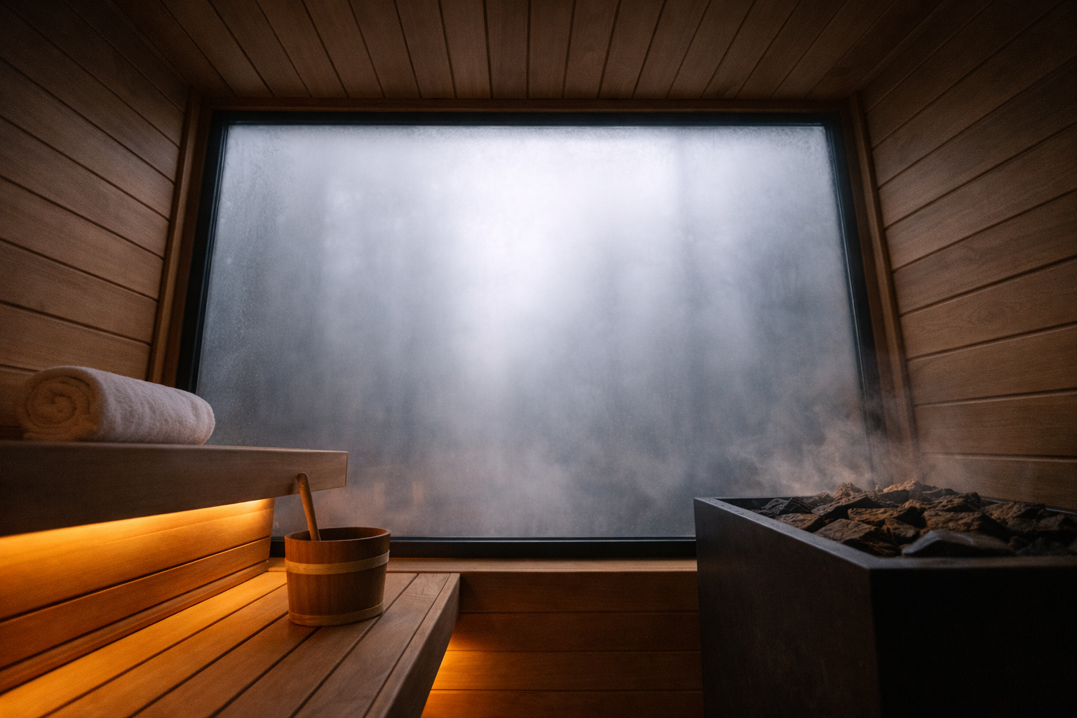Sauna intérieure en fonctionnement